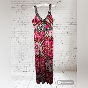 Madison multicolored sleeveless maxi dress size small
